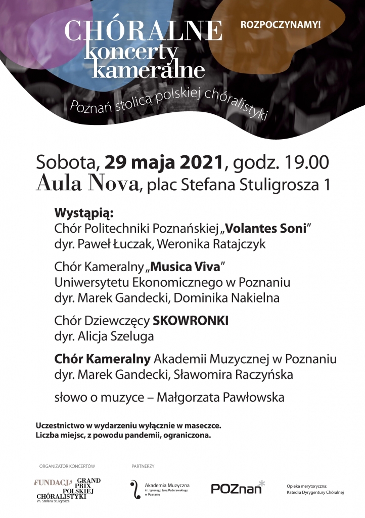 Plakat 29.05.2021 koncert poznańskich chórów
